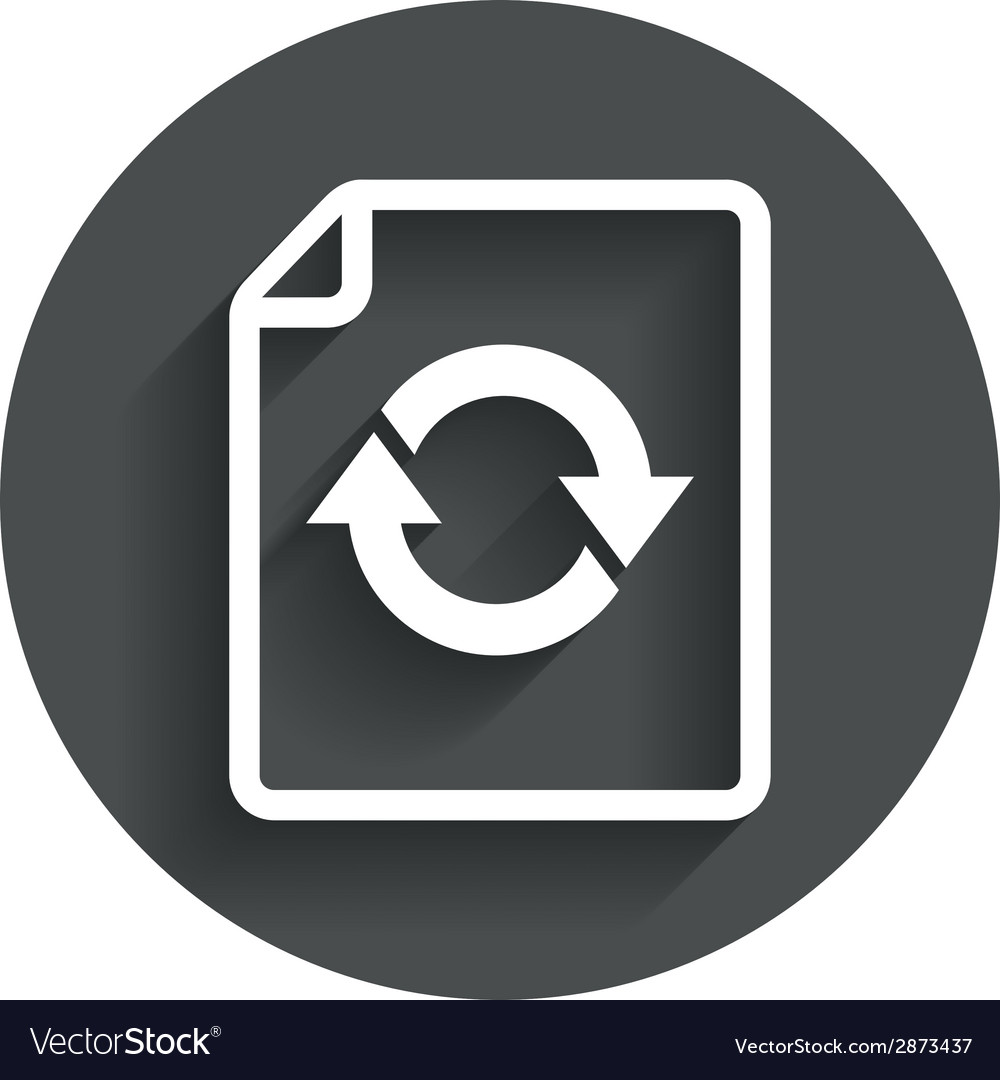 File document refresh icon reload doc symbol Vector Image