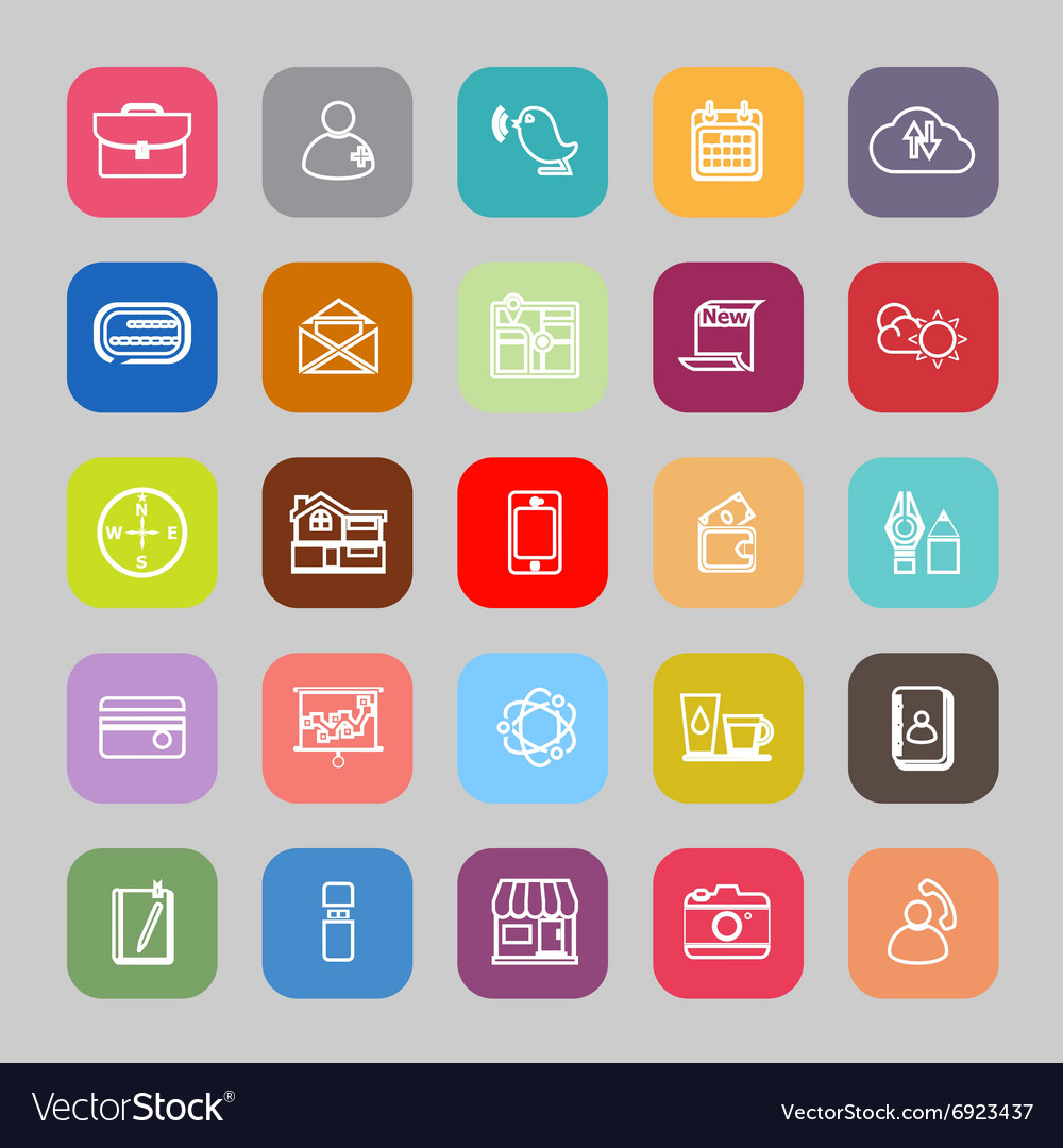 Mobile line flat icons