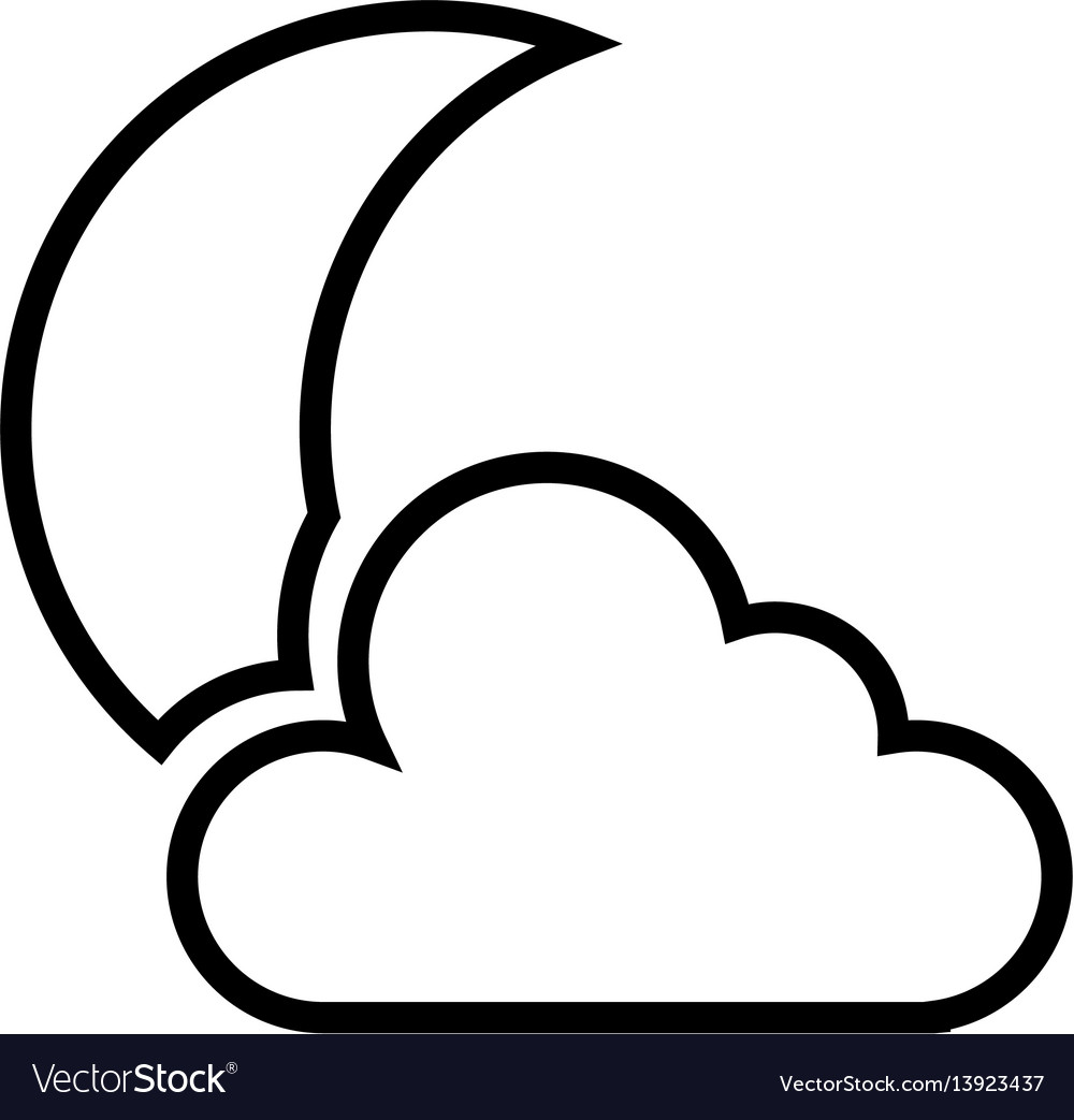 Night cloudy weather isolated icon