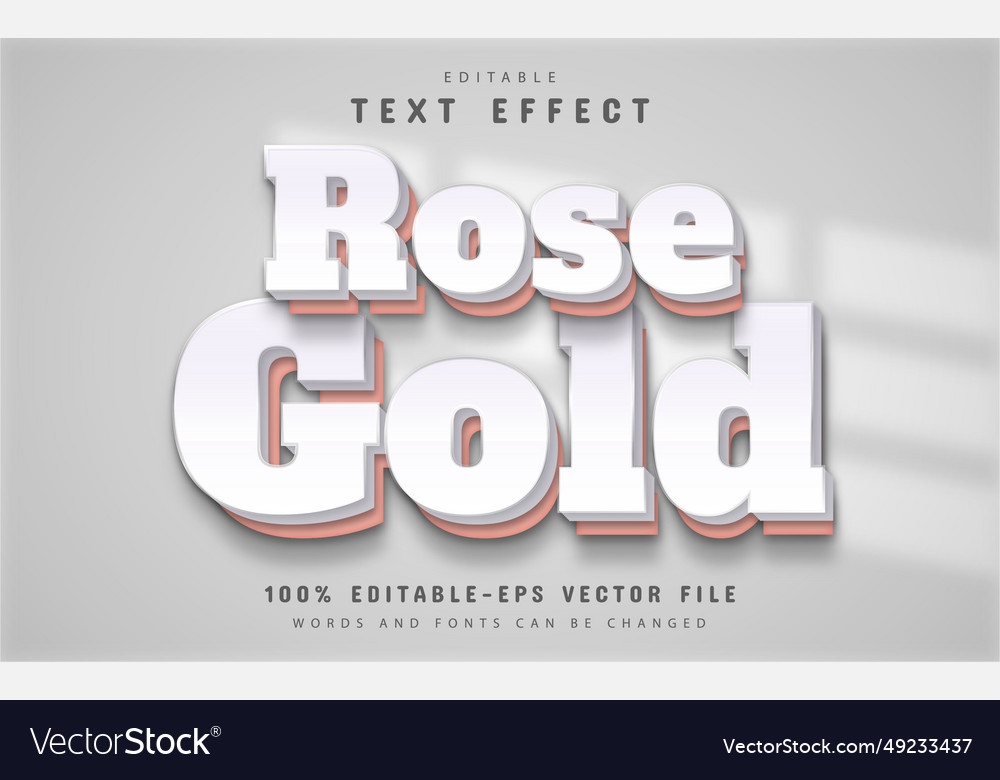 Rose gold text effect