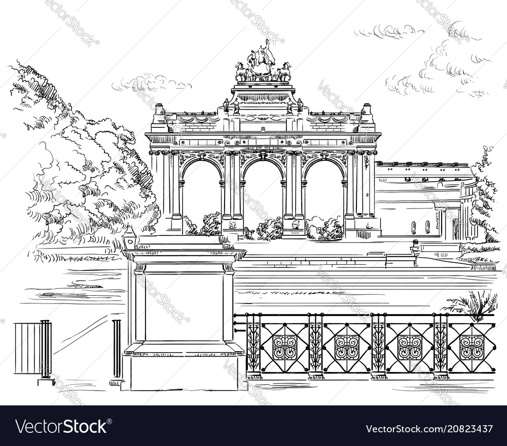 Triumphal arch in the park of fiftieth