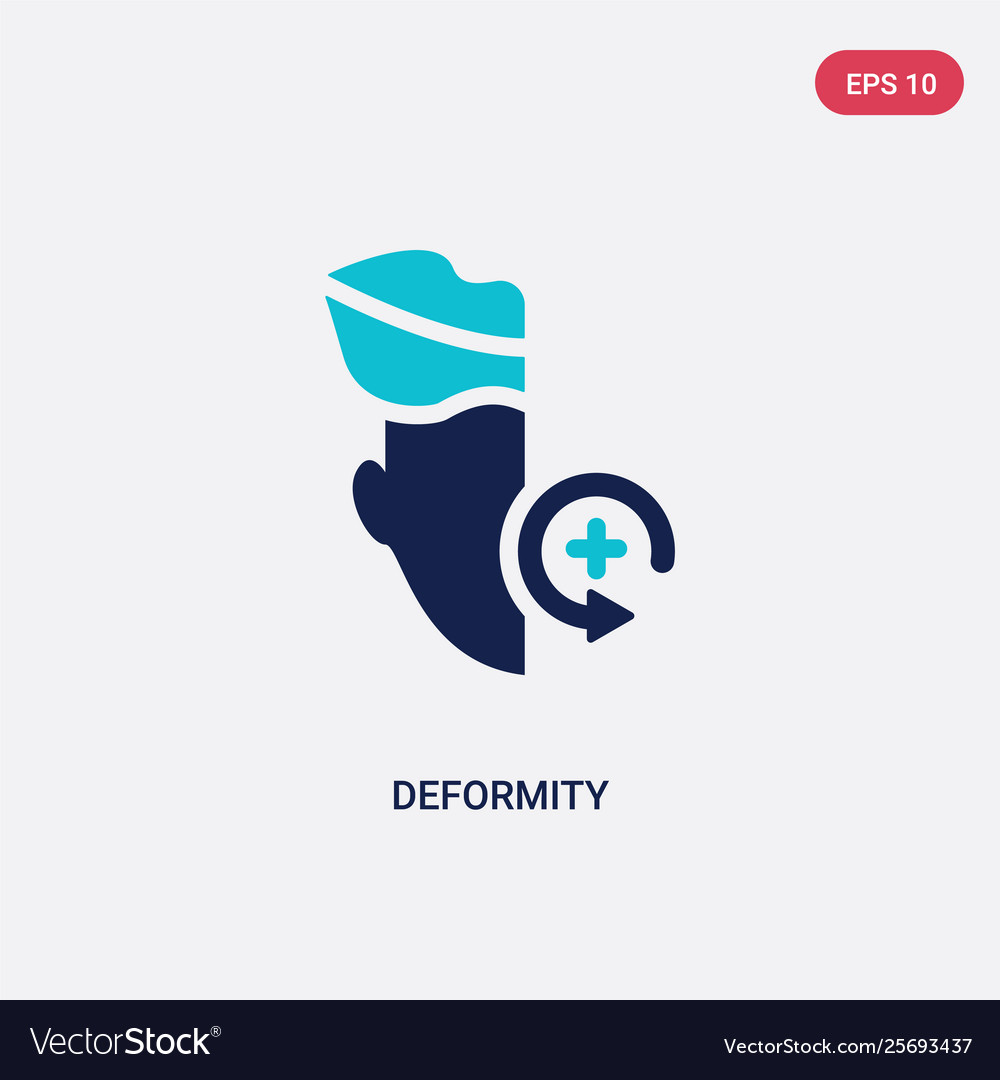 Two color deformity icon from artificial