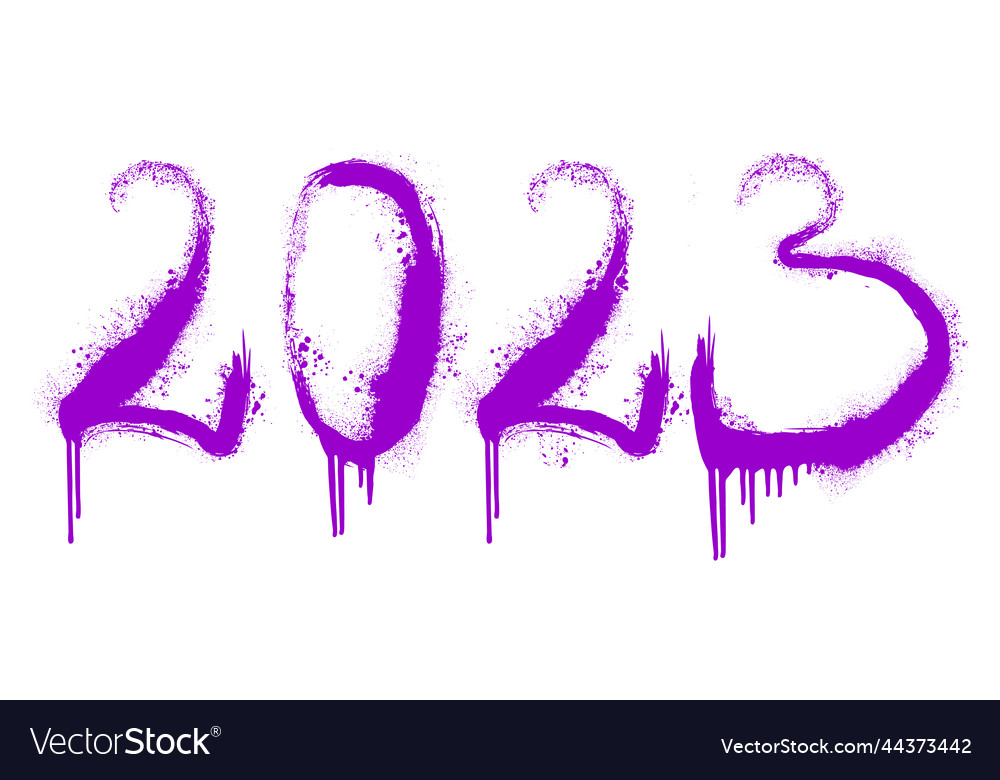 2023 Isolated In Graffiti Style Royalty Free Vector Image