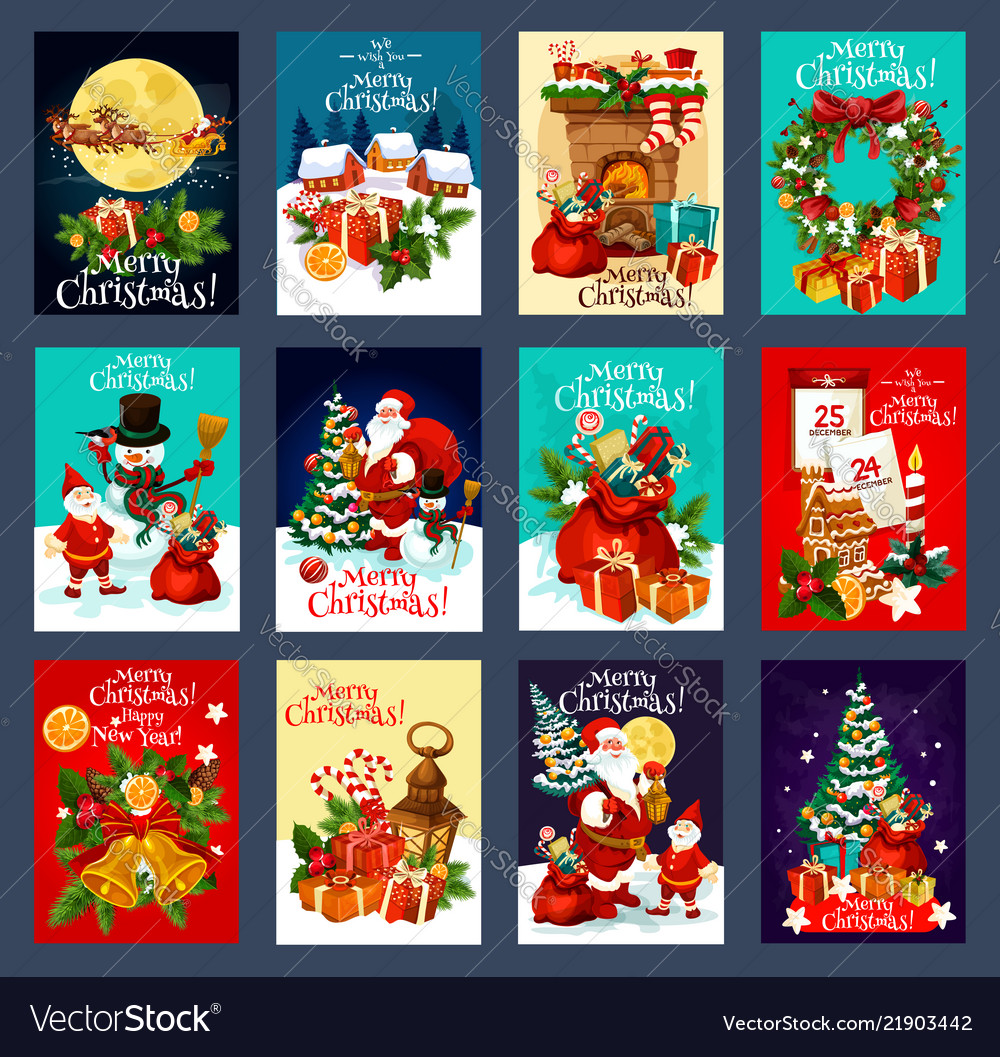 Christmas and new year holidays greeting card Vector Image