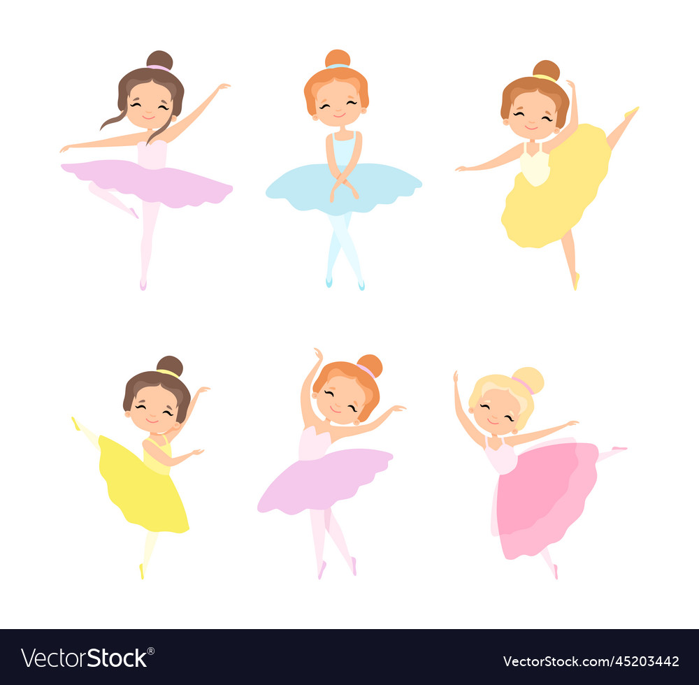 Little girl ballerina in tutu skirt and pointe Vector Image