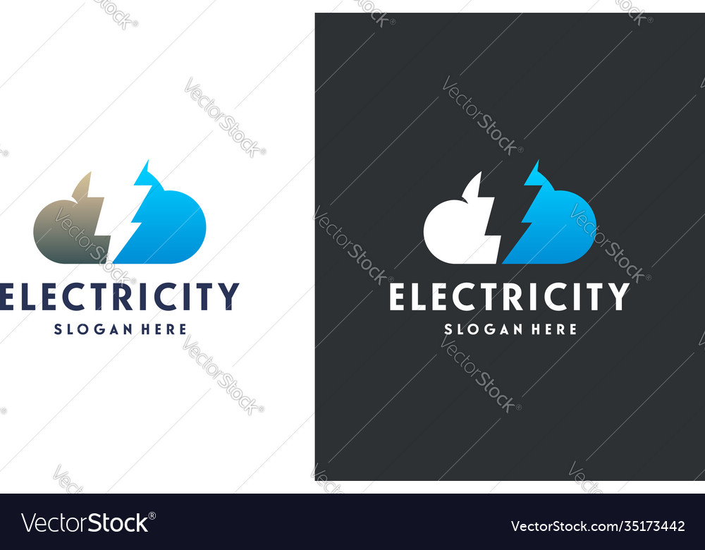 Storm cloud logo designs concept Royalty Free Vector Image