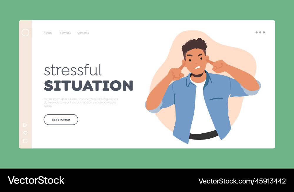 Stressful situation landing page template angry Vector Image