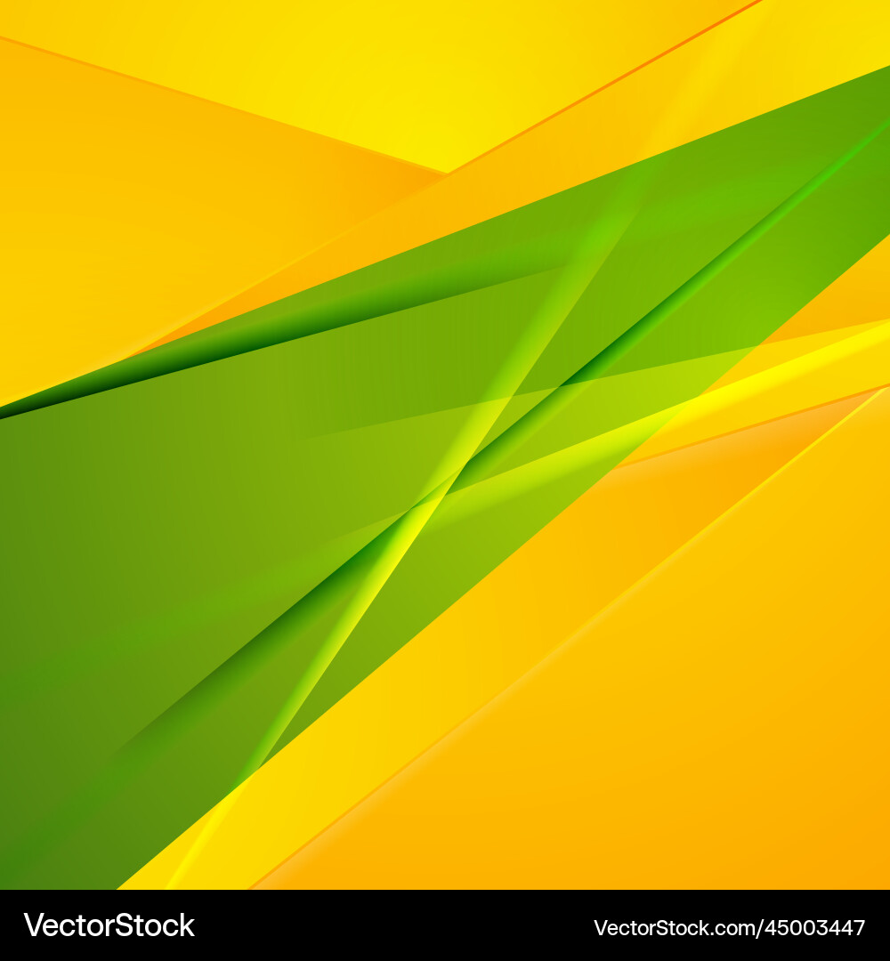 Abstract green orange shiny stripes modern Vector Image