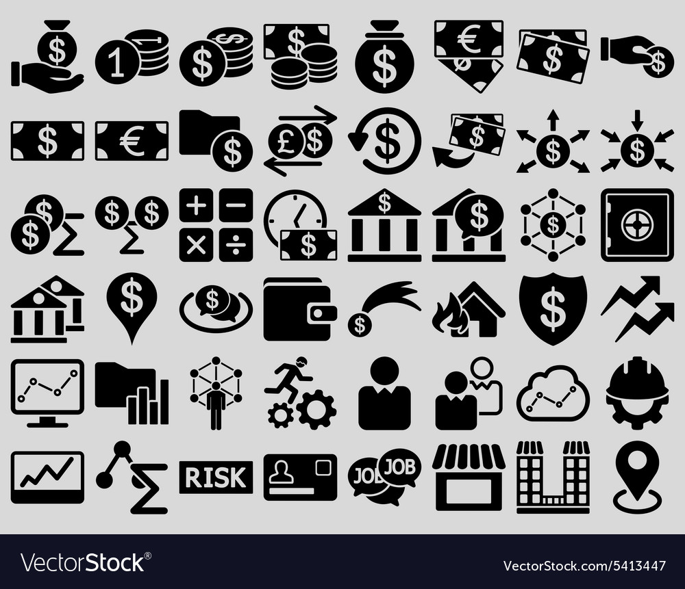 Business icon set Royalty Free Vector Image - VectorStock