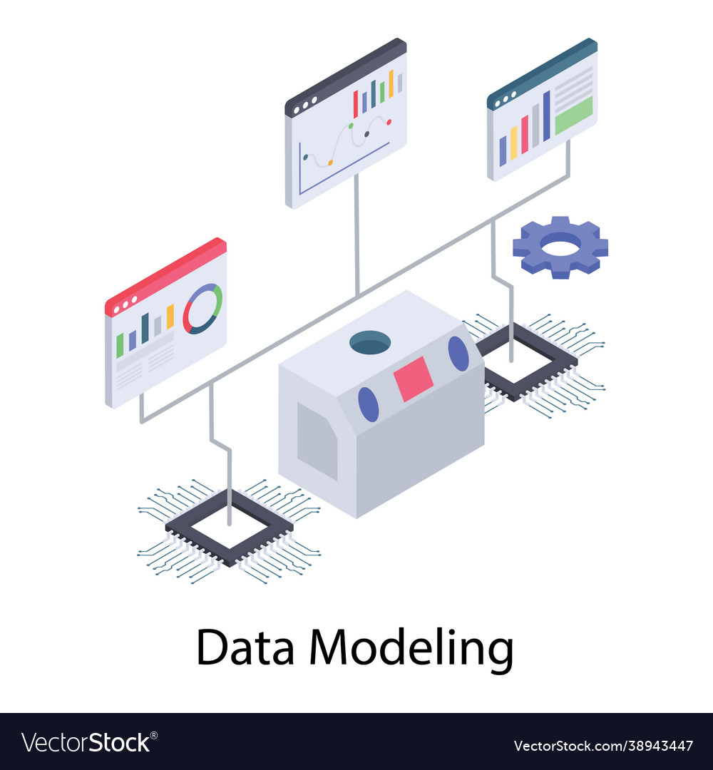 Data modeling Royalty Free Vector Image - VectorStock