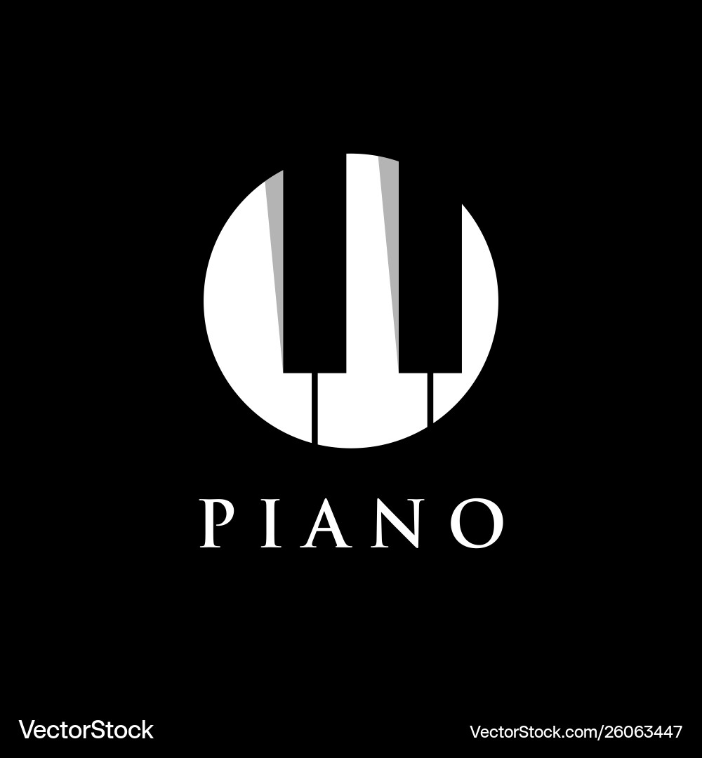 Piano orchestra logo template design on a black Vector Image