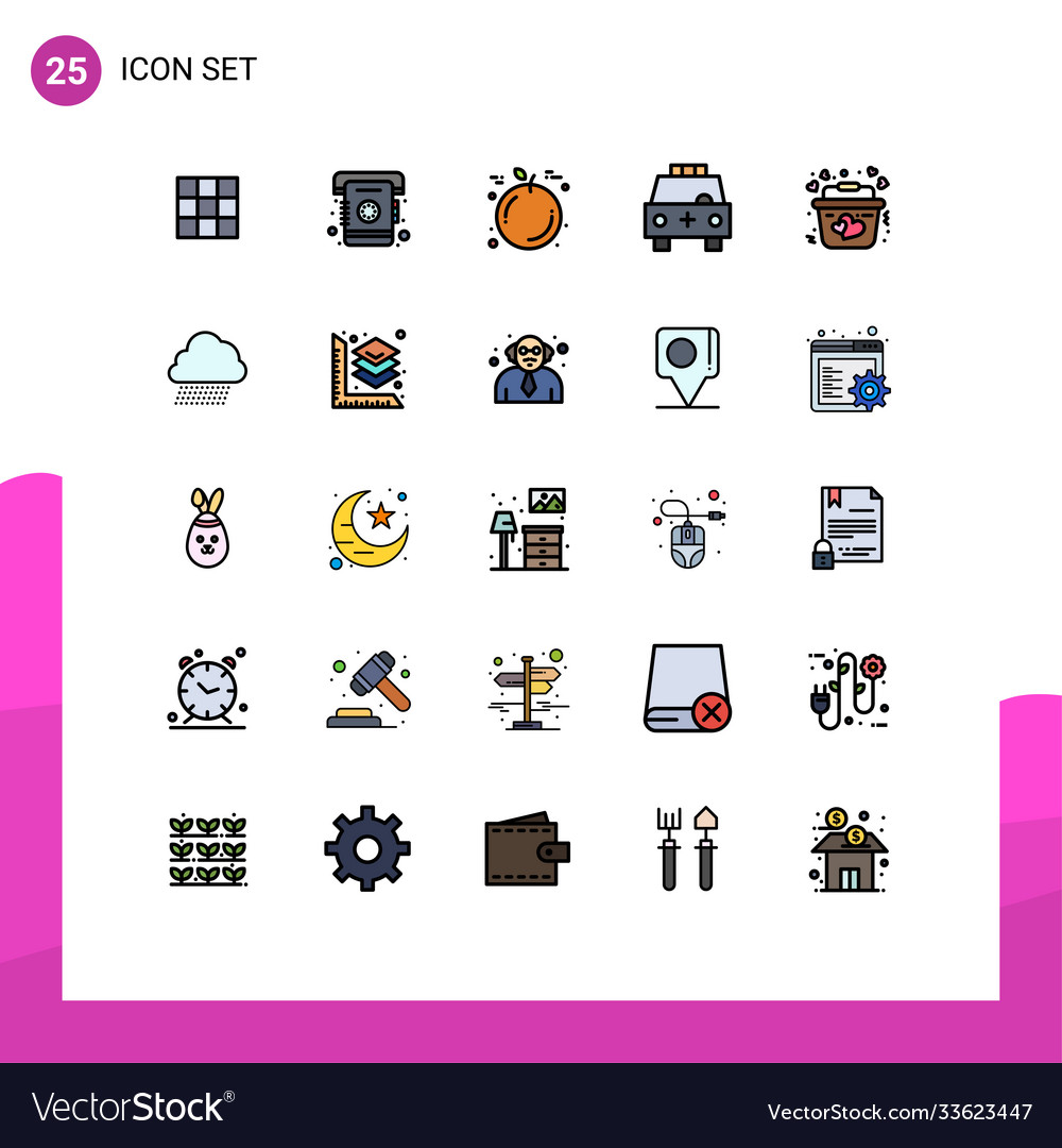 Stock icon pack 25 line signs and symbols