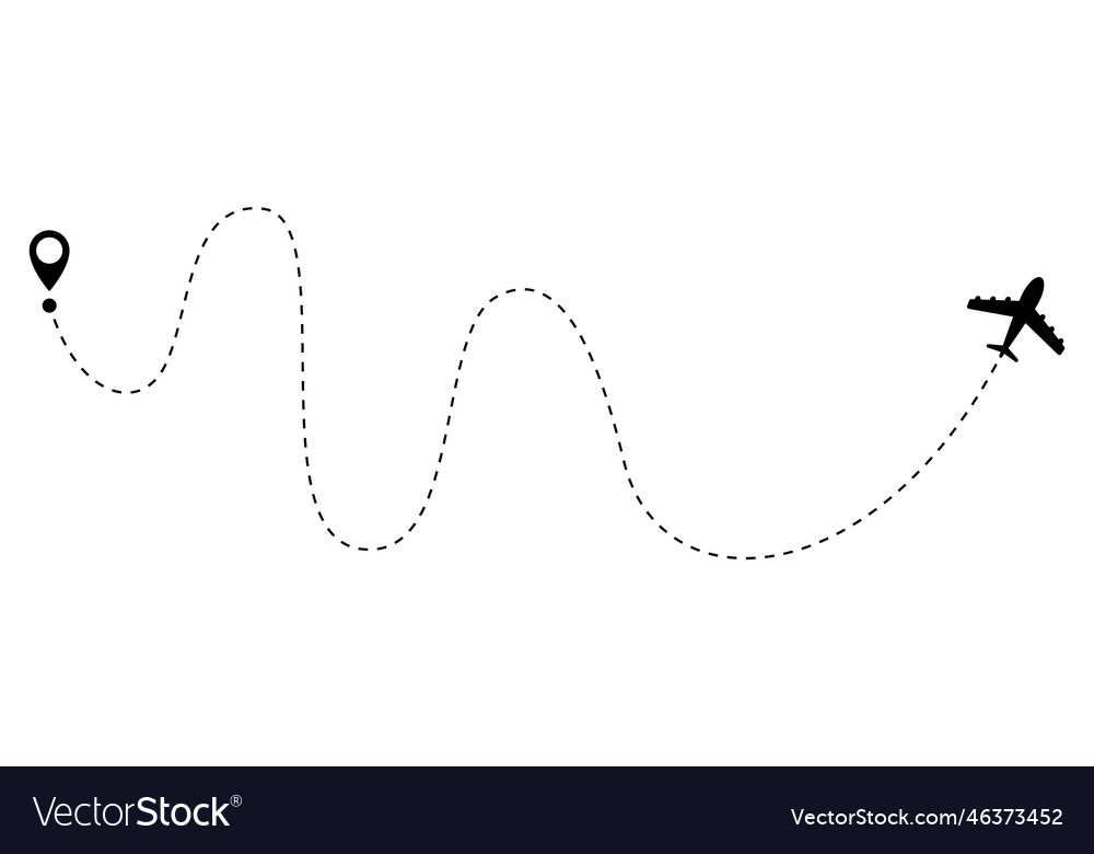 Flugzeug gepunktete Routenbahn Reiseform