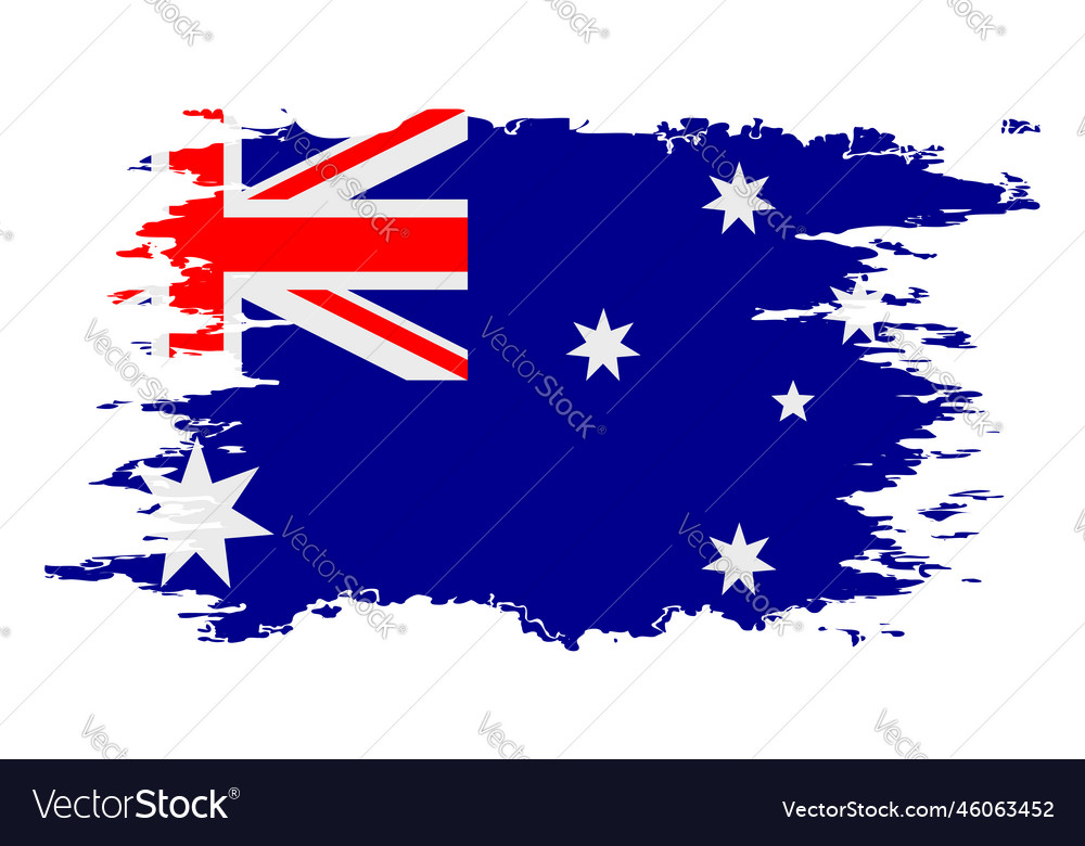 Australia flag grunge brush color image Royalty Free Vector