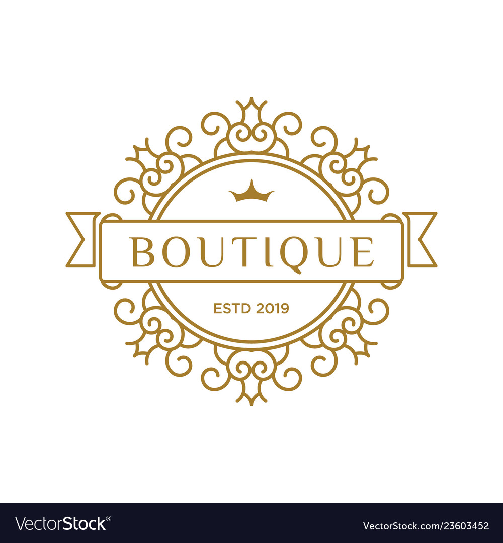 Download Boutique luxury logo design inspiration in gold Vector Image