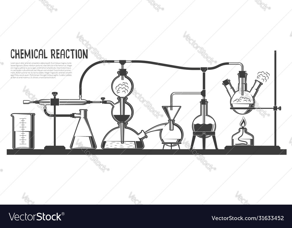 Complex chemical process Royalty Free Vector Image