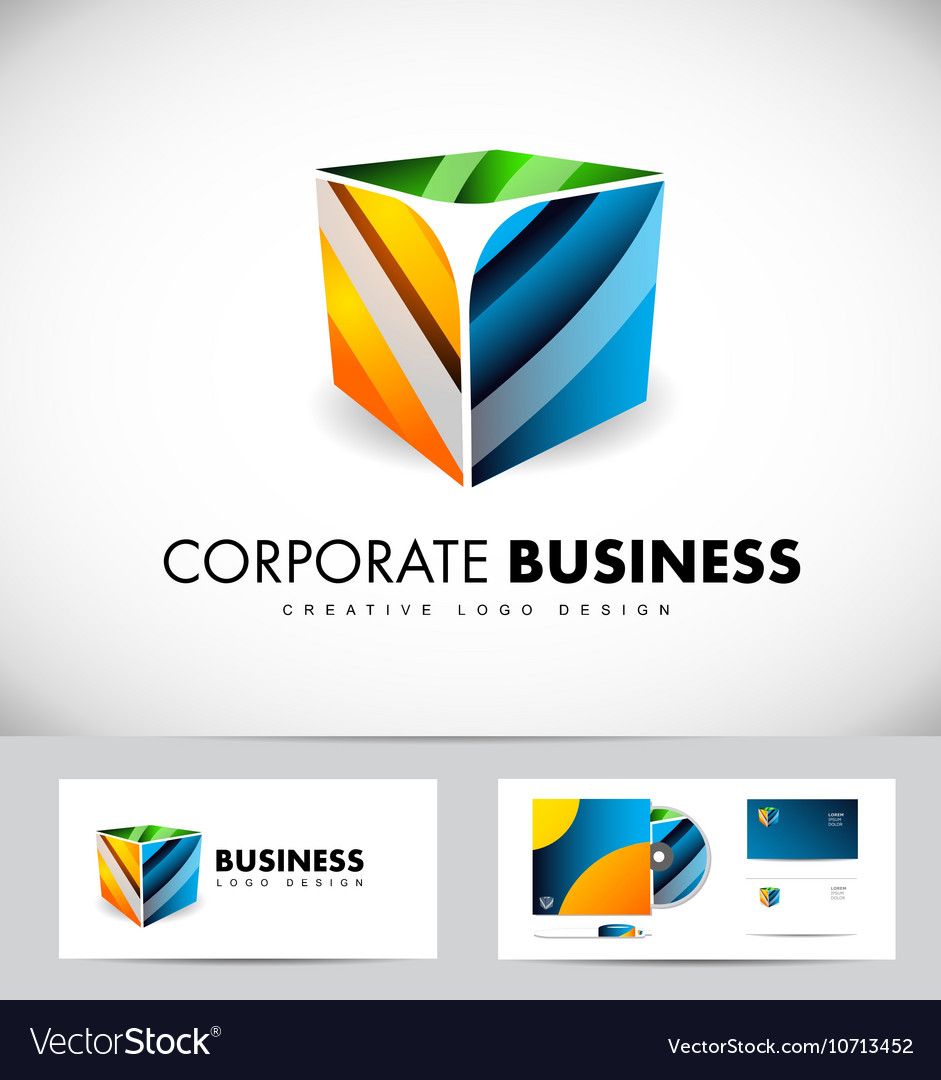 Corporate business 3d cube logo icon design