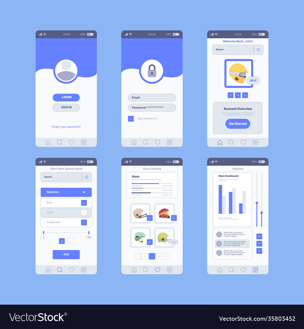 E-commerce ui web template smartphone digital Vector Image