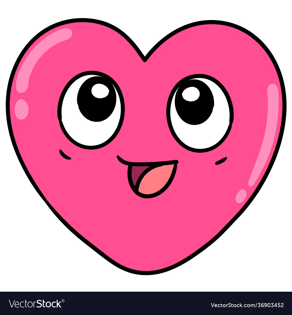 Love Kawaii Emoticons With Happy Facial Royalty Free Vector