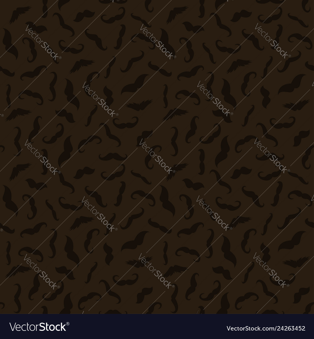 Man mustache photobooth art seamless dark brown Vector Image