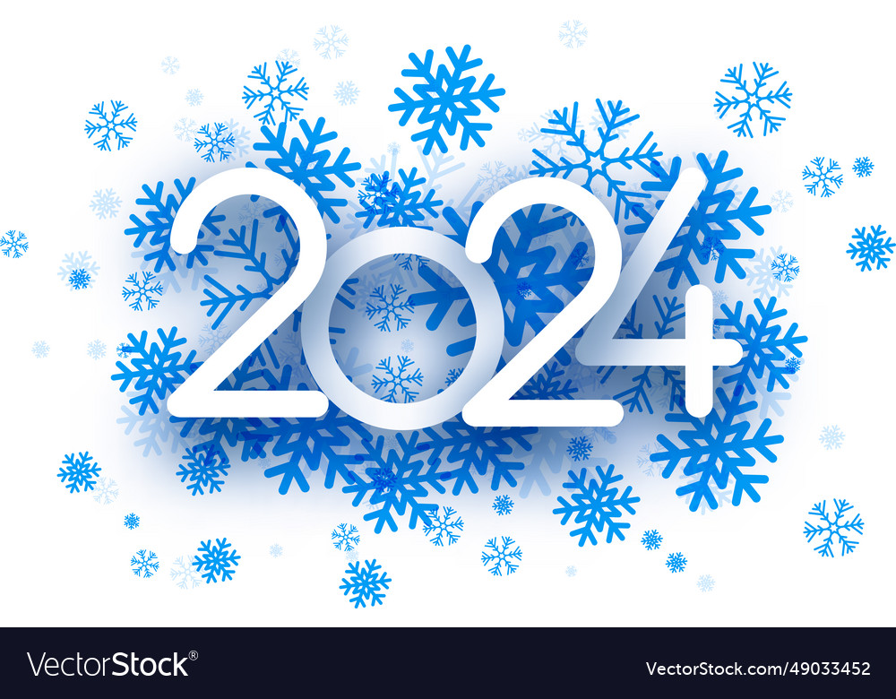 New year 2024 white paper numbers for calendar Vector Image