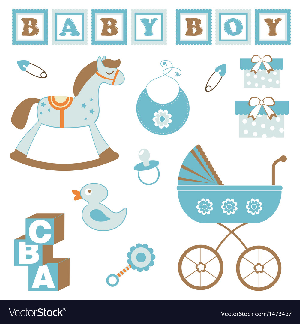 Baby Boy cute male baby with baby toys' Sticker