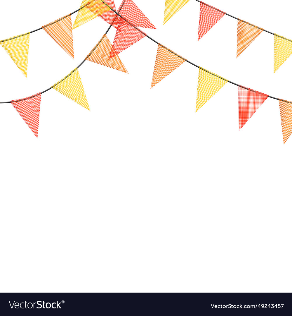 Colorful bunting garlands with flags made Vector Image