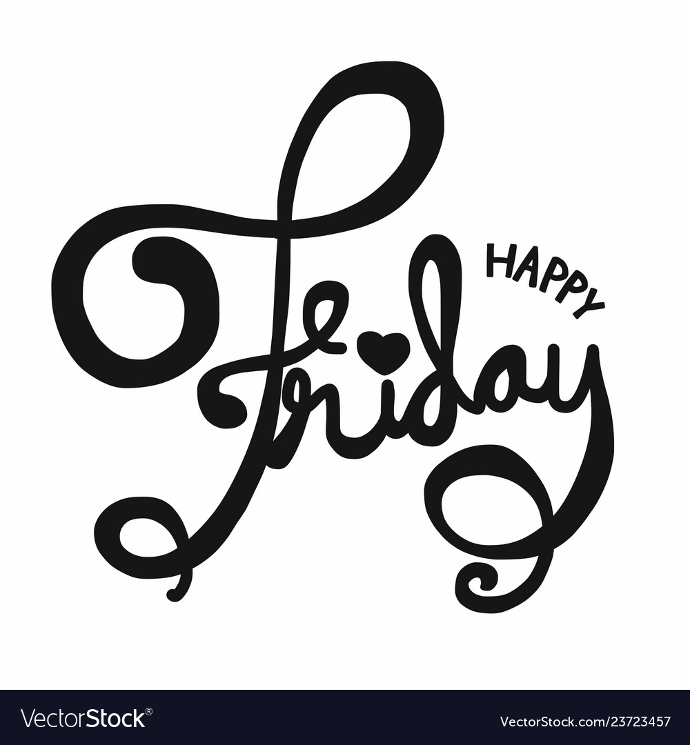 Happy friday word lettering Royalty Free Vector Image