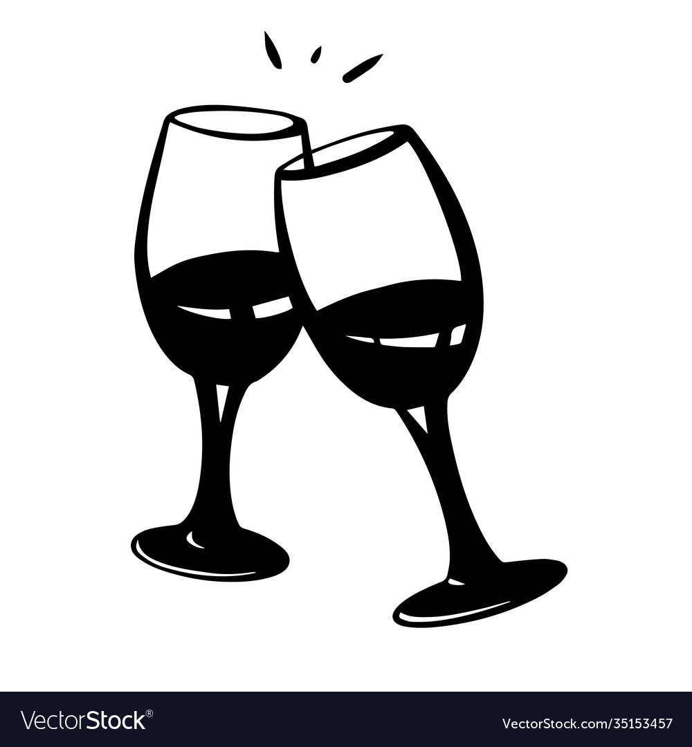 Two Glasses Wine Or Champagne Champagne Royalty Free Vector 3337