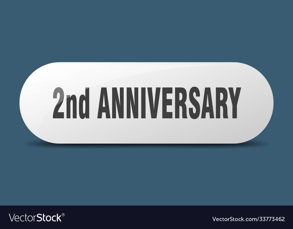 2nd anniversary button sticker banner rounded