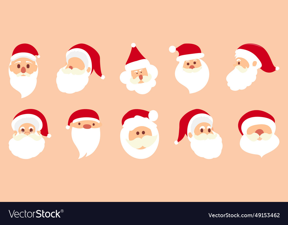 Cartoon santa claus character head with red hat Vector Image