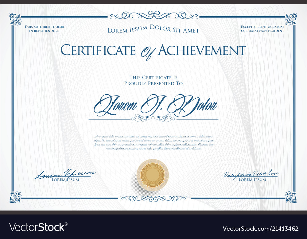 Certificate or diploma retro vintage template Vector Image