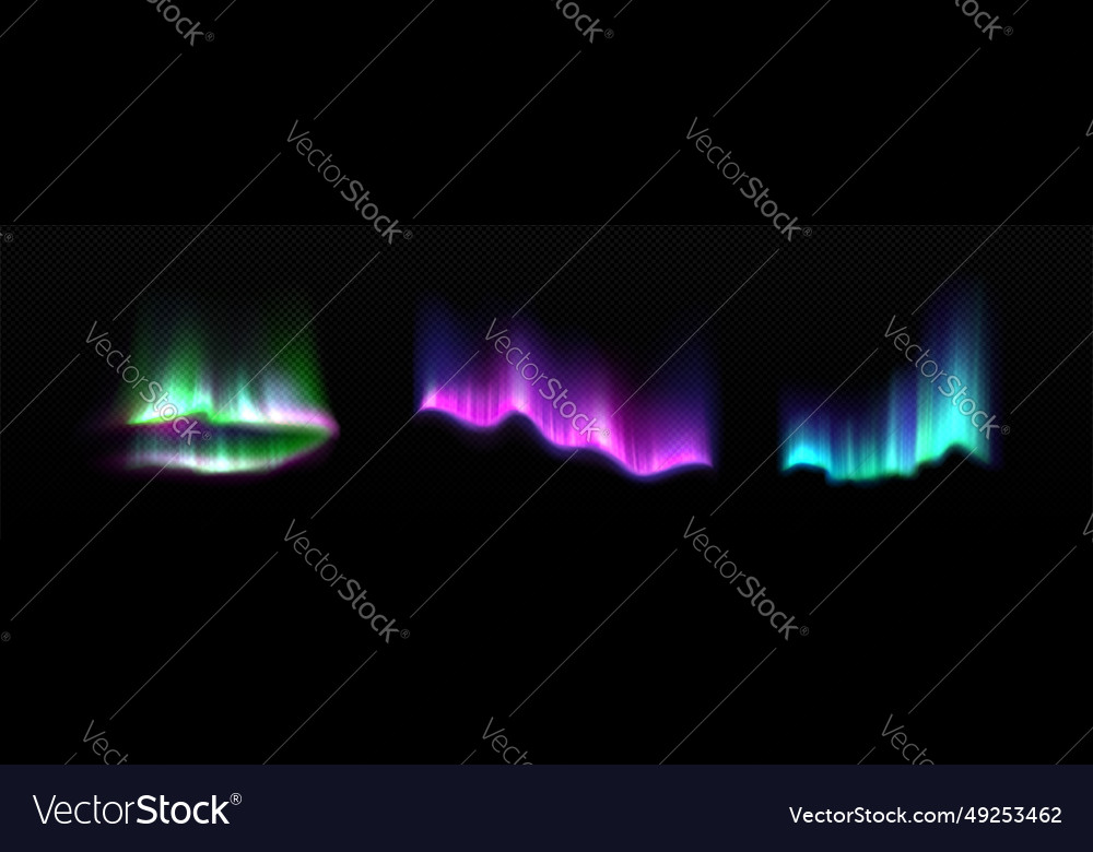 Colorful aurora borealis with neon glowing effect Vector Image