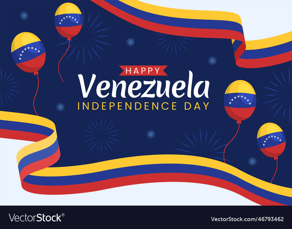 Happy venezuela independence day on 5 july Vector Image