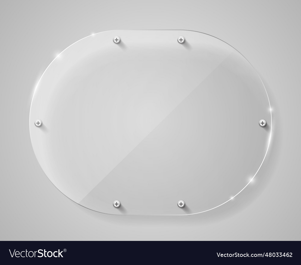 Realistic oval figure transparent glass frame Vector Image