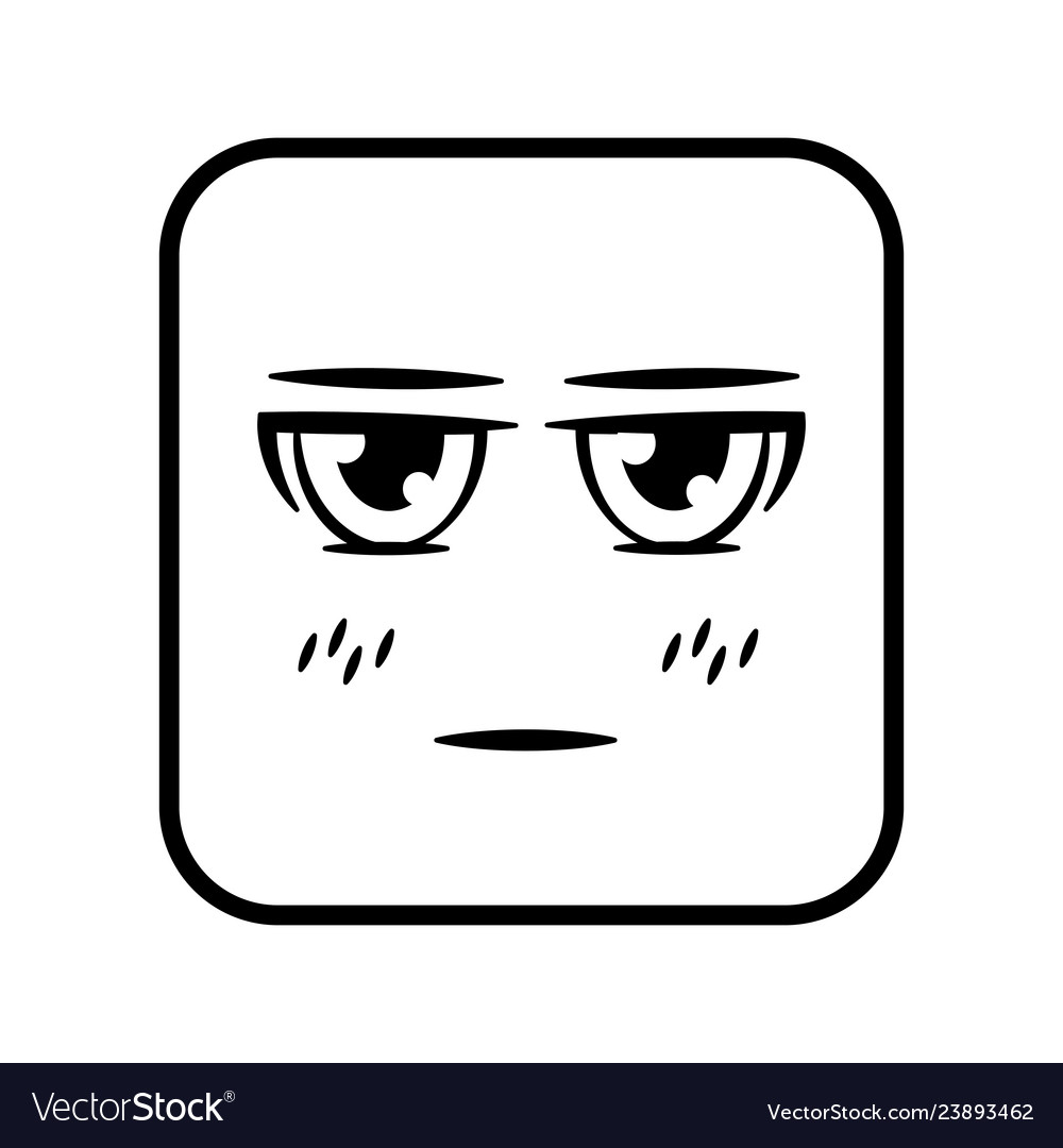 Square emoticon face expression Royalty Free Vector Image