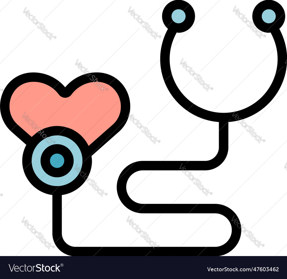 Stethoscope icon flat Royalty Free Vector Image