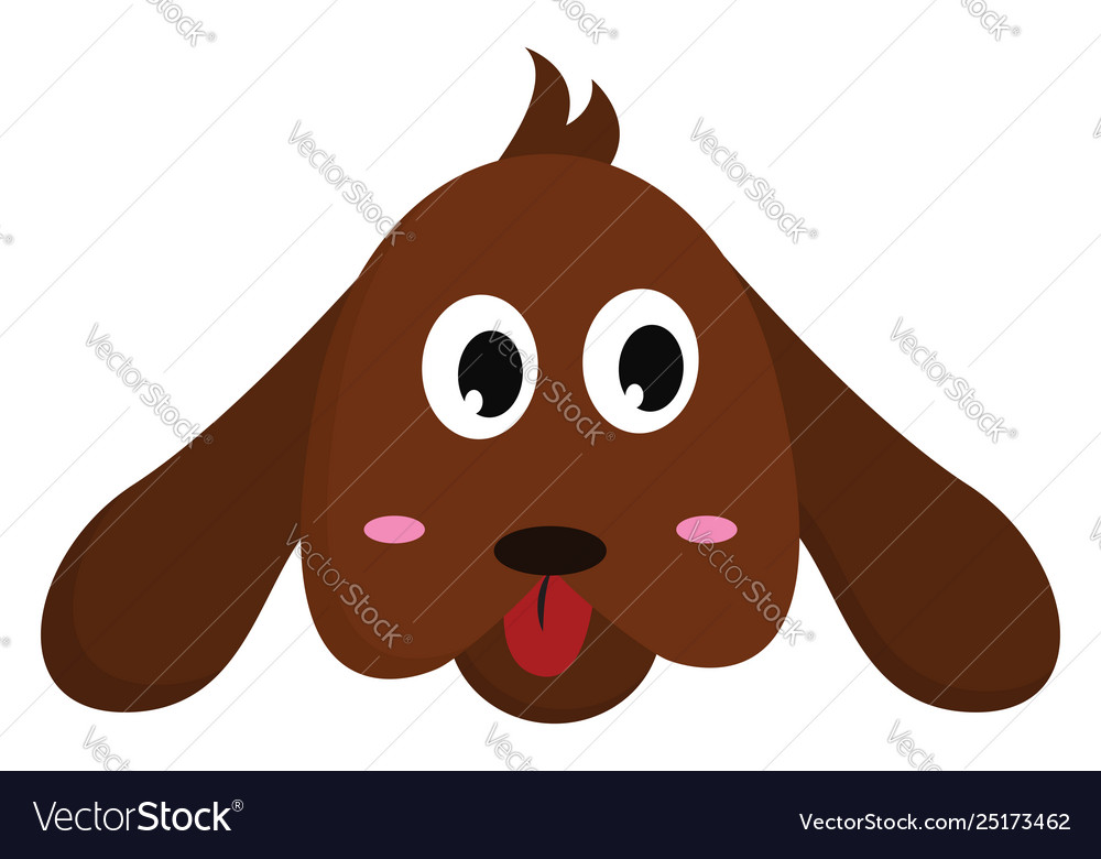 The Face A Brown Cartoon Dog Or Color Royalty Free Vector
