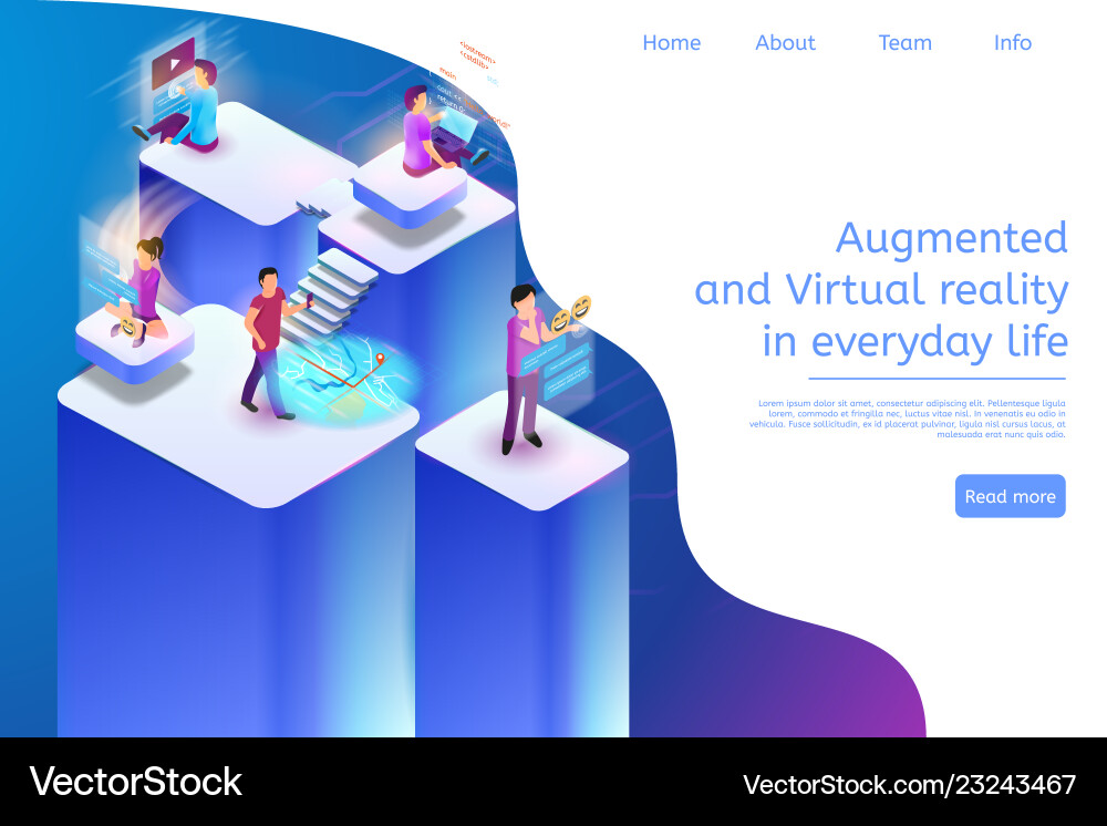 Augmented and virtual reality in everyday life 3d Vector Image
