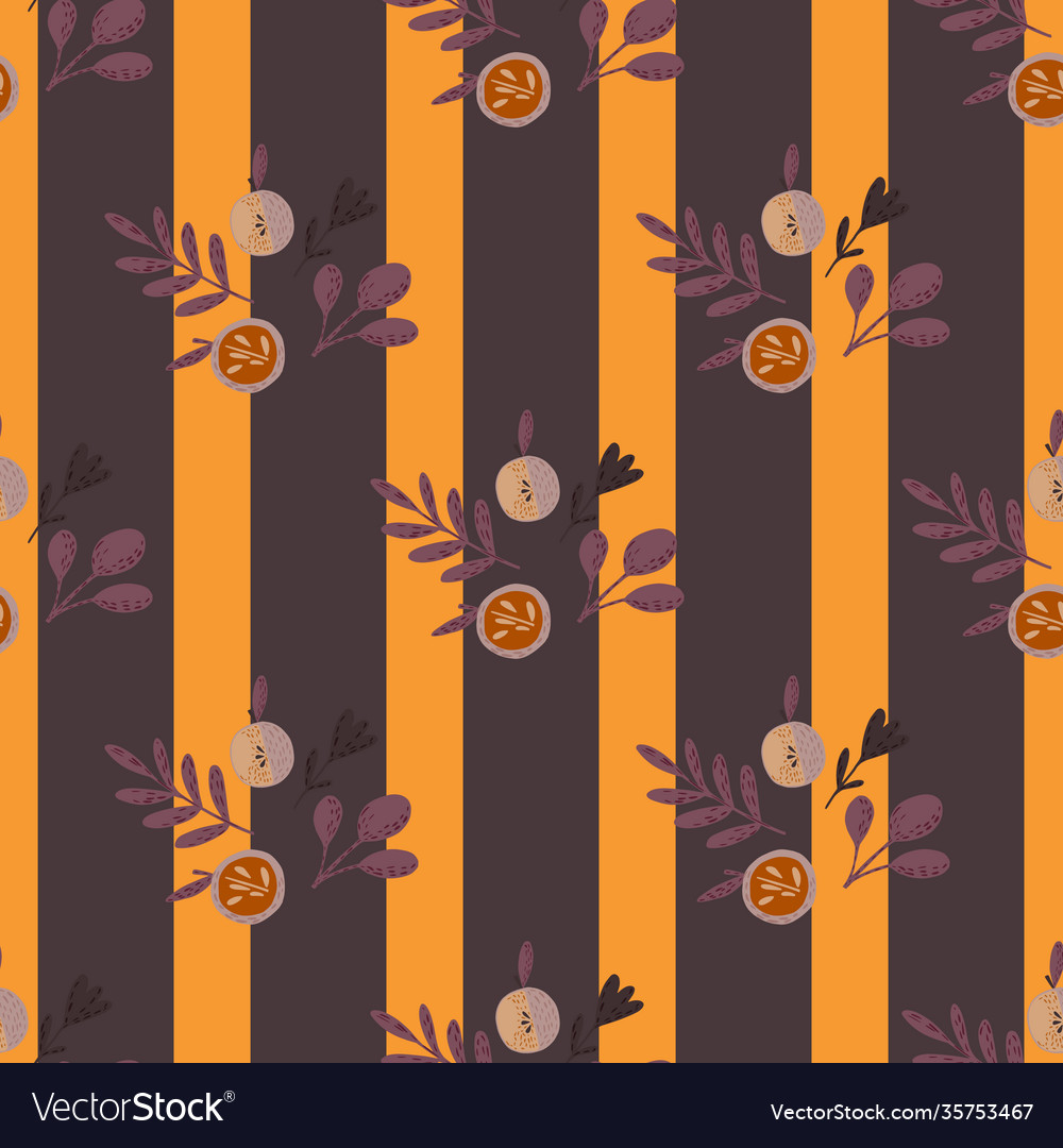 Autumn seamless pattern with leaves and apple