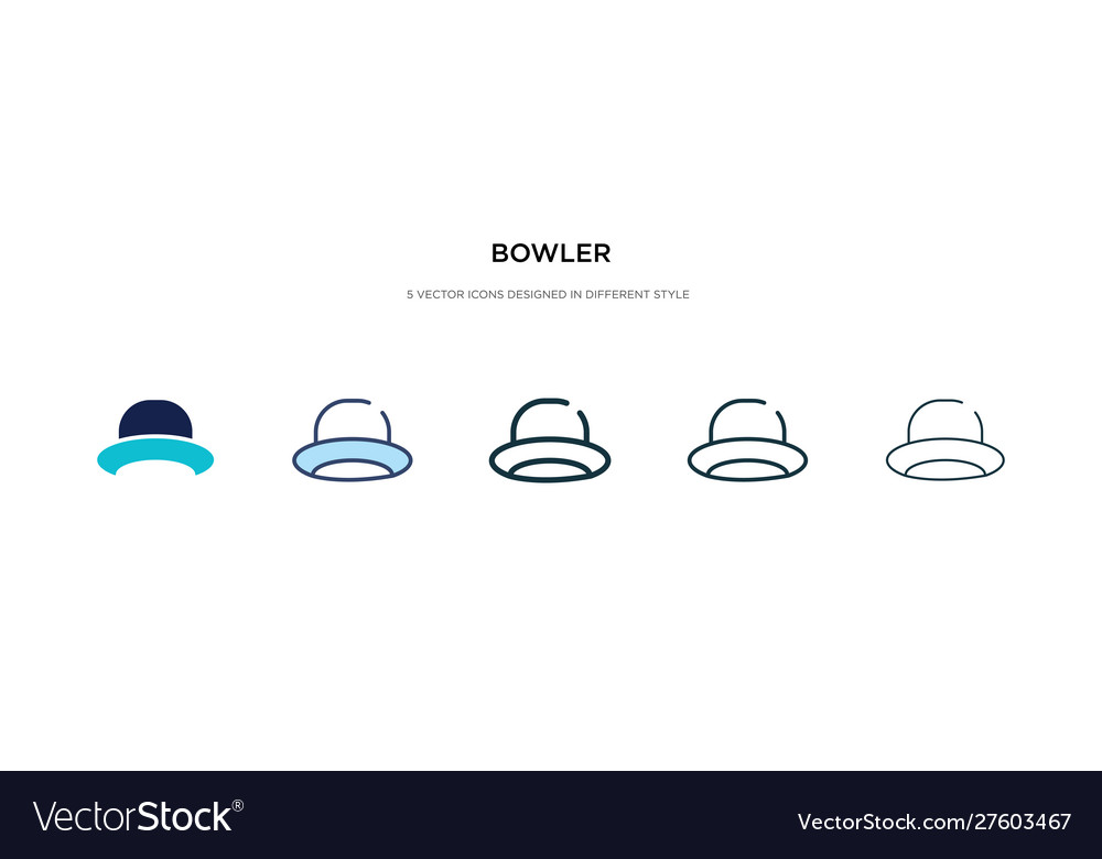 Bowler icon in different style two colored