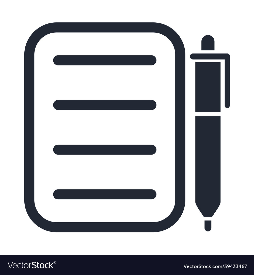 Document and pen Royalty Free Vector Image - VectorStock