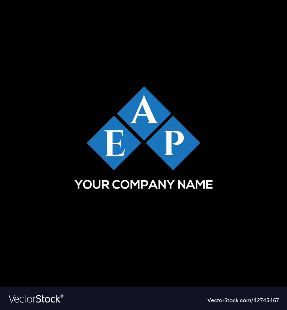 Eap letter logo design on black background