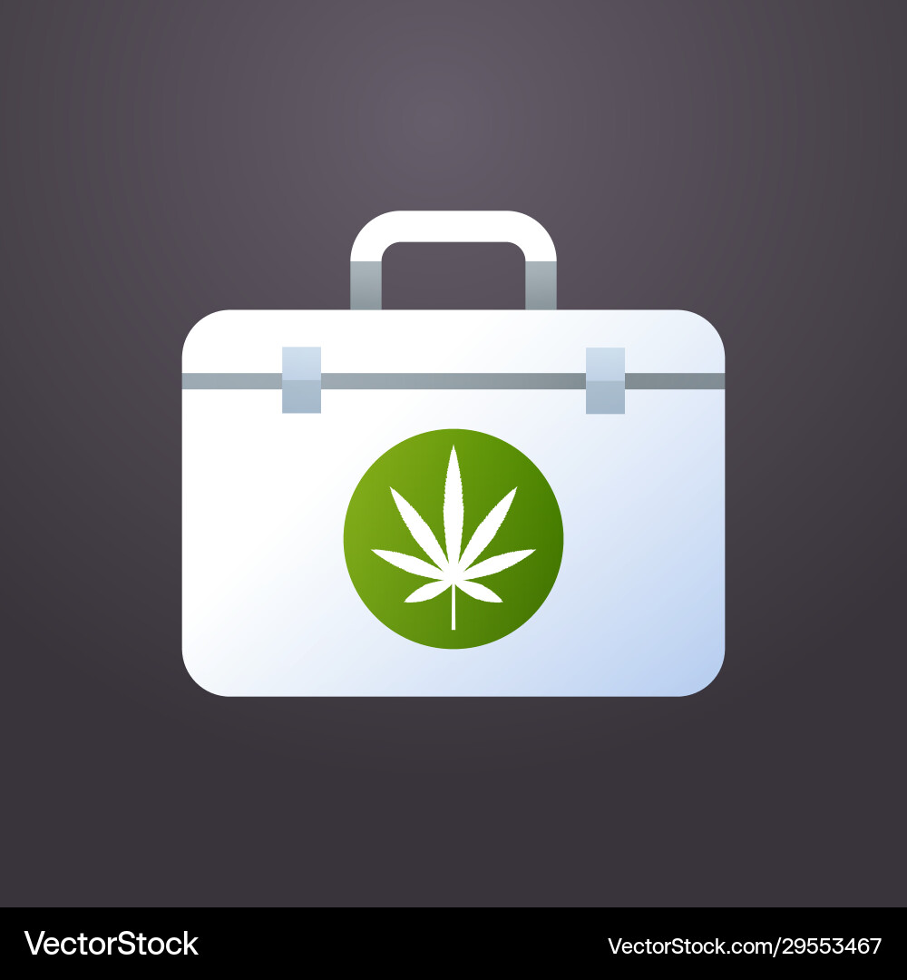 First aid kit marijuana cannabis leaf icon medical