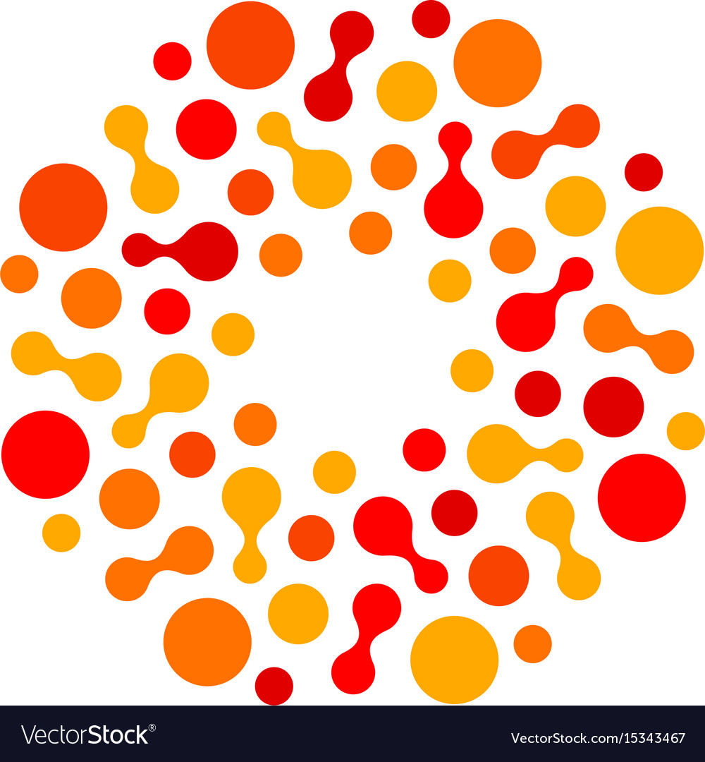 Isolated abstract round shape orange and red color