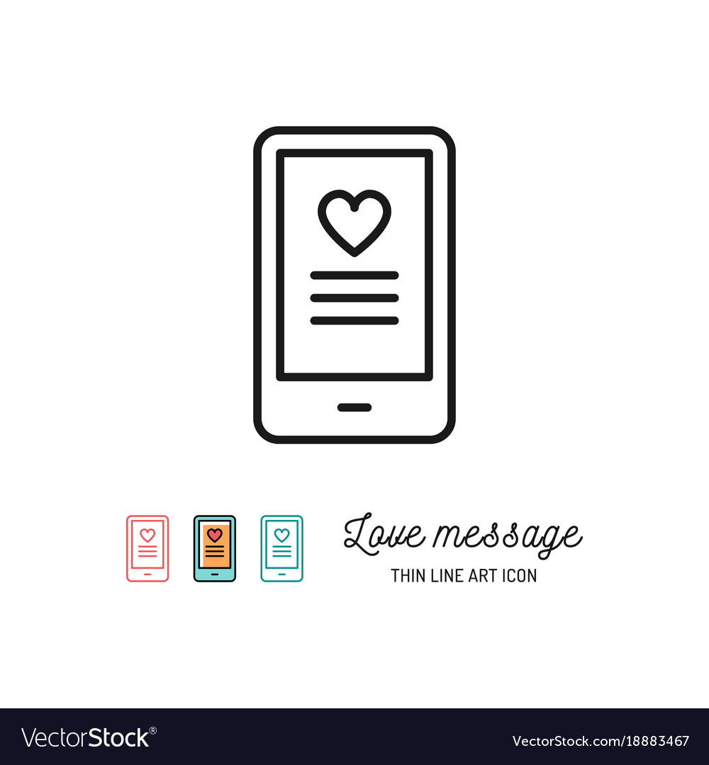 Love sms or romantic message icons mobile chat