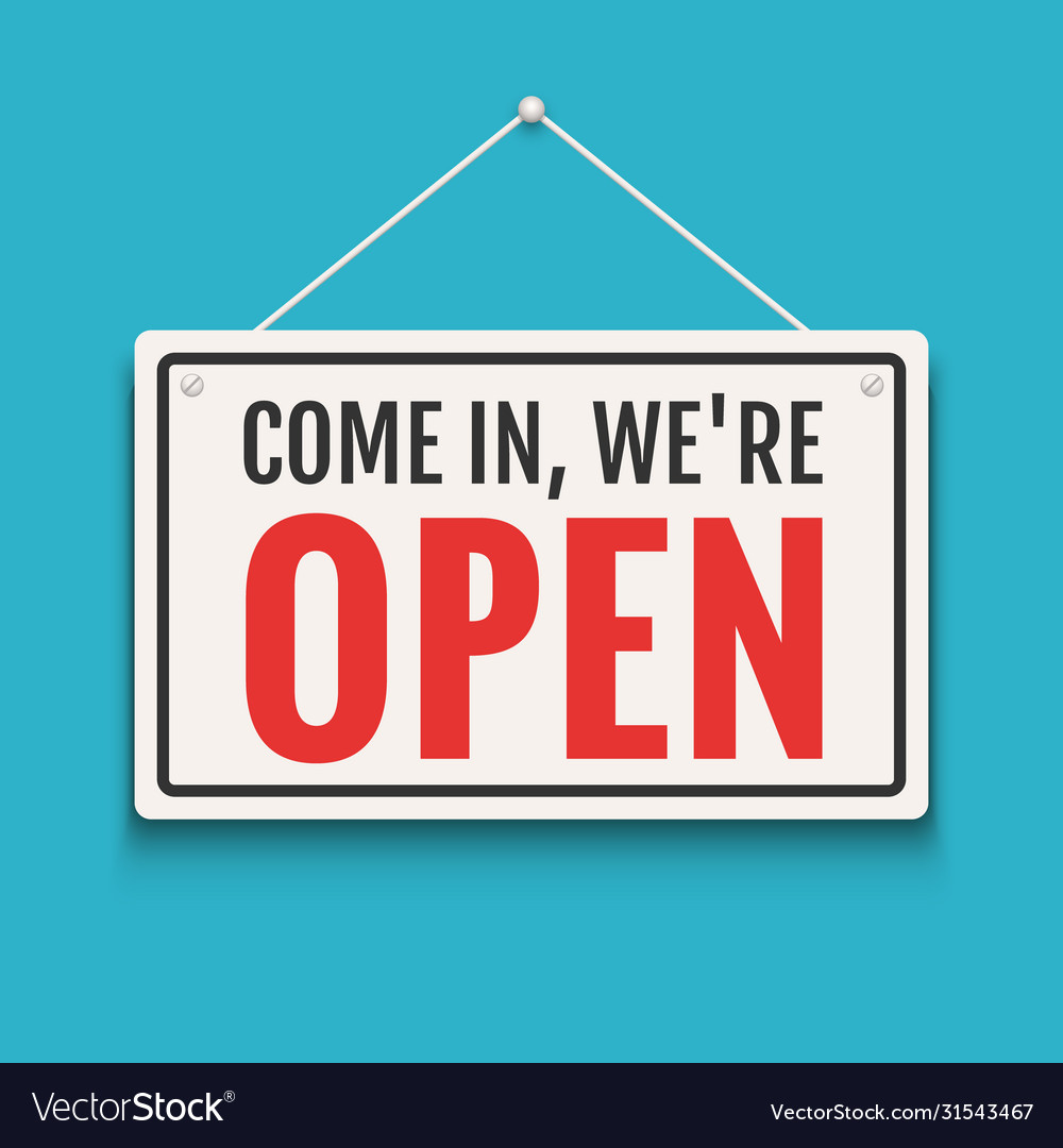 helemaal Isoleren was Open sign business shop icon we are Royalty Free Vector