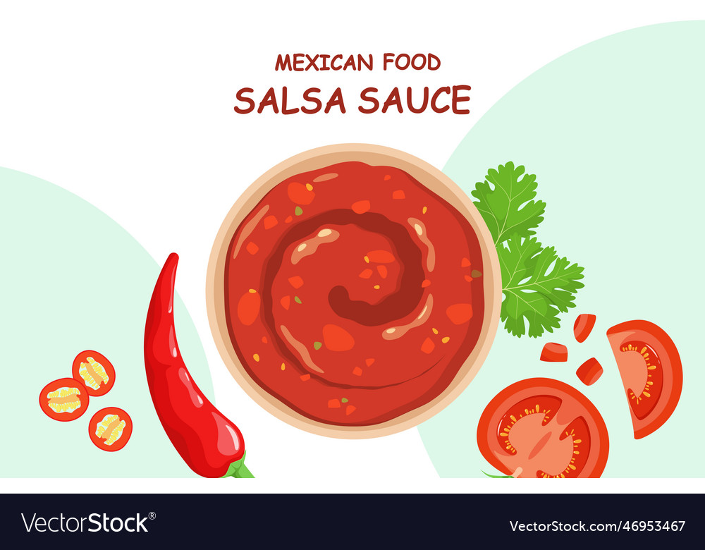 Salsa sauce Royalty Free Vector Image - VectorStock