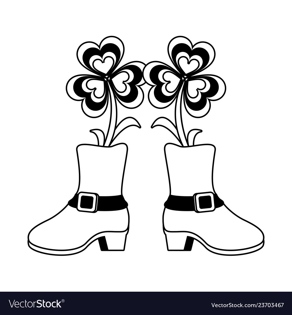St patricks day cartoons black and white Vector Image