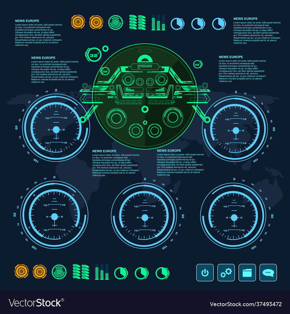 Background with futuristic user interface design Vector Image